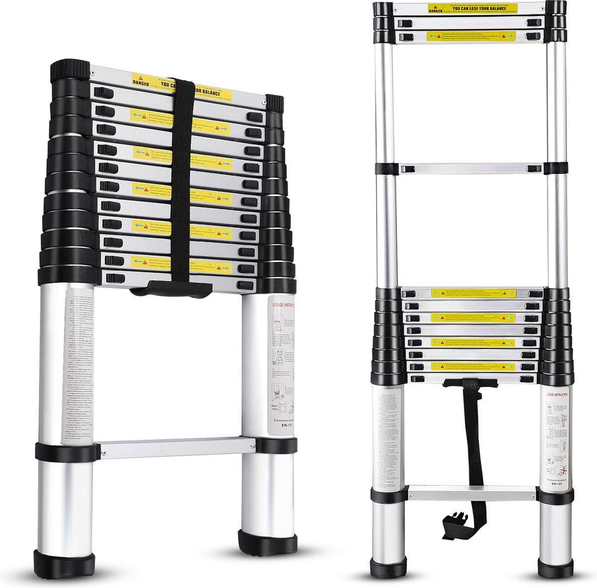 Telescopische Ladder - Telescopische Vouwladder - 2,6M Werkhoogte - Aluminium - 2,6M