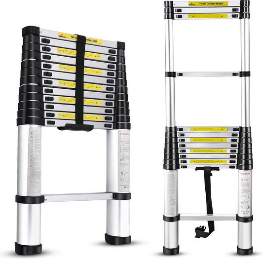 Telescopische Ladder - Telescopische Vouwladder - 2,6M Werkhoogte - Aluminium - 2,6M