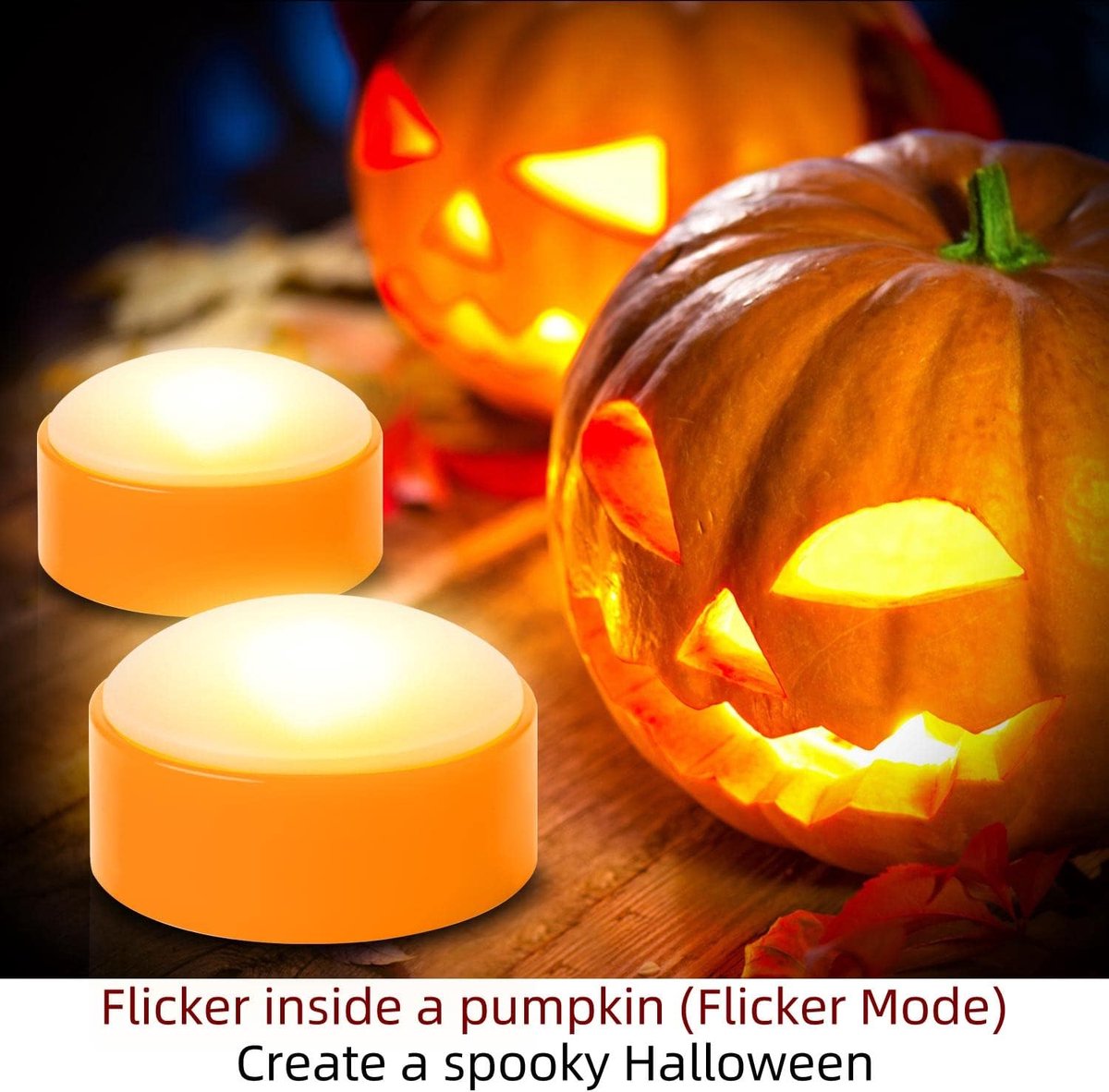 8PCS Halloween Pumpkin LED Lights with Remote Control Timer Bright Flickering Battery Operated Jack-O-Lantern Electric Flameless Candles for Halloween Decorations Gift