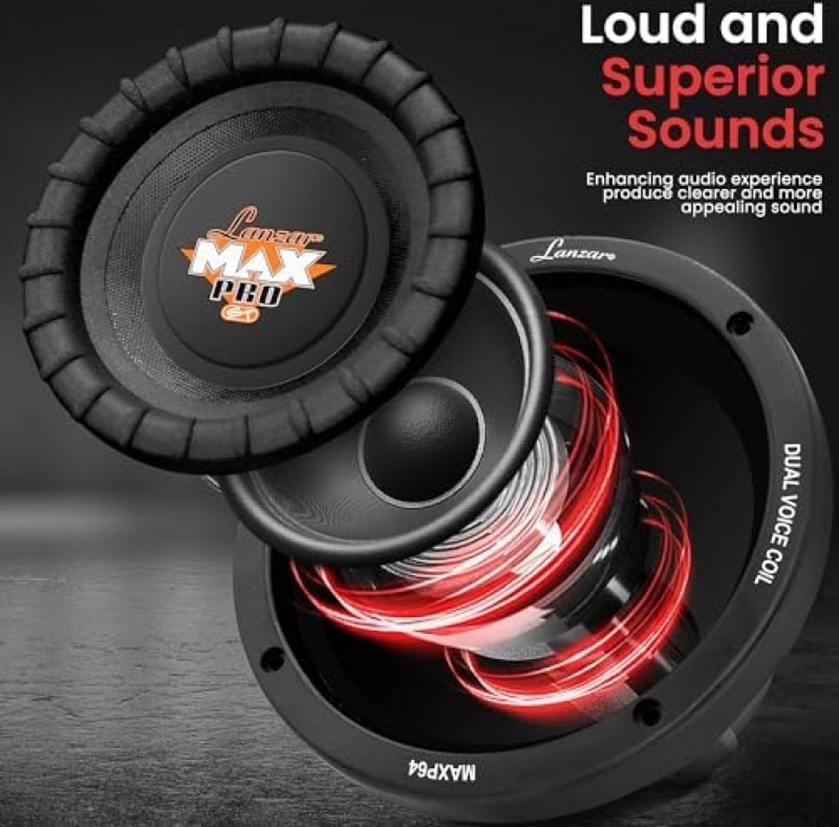 Max Pro 600 W 6.5 inch 4 Ohm auto subwoofer met kleine behuizing