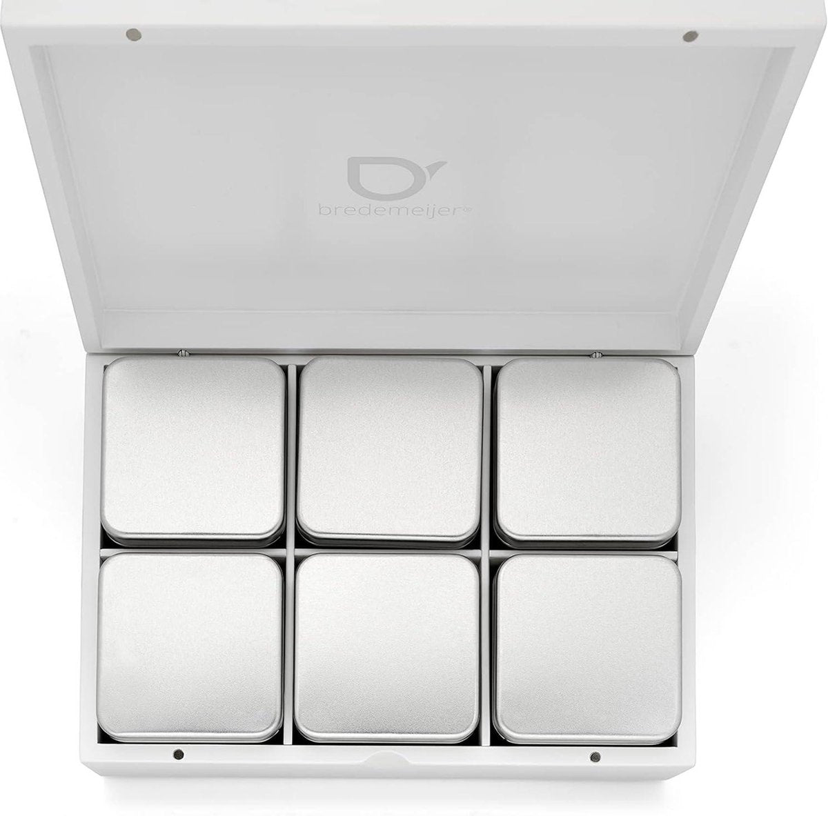 Large 7-piece wooden tea bag box white 27 x 185 cm - Tea box without window - Tins for loose tea Tea box