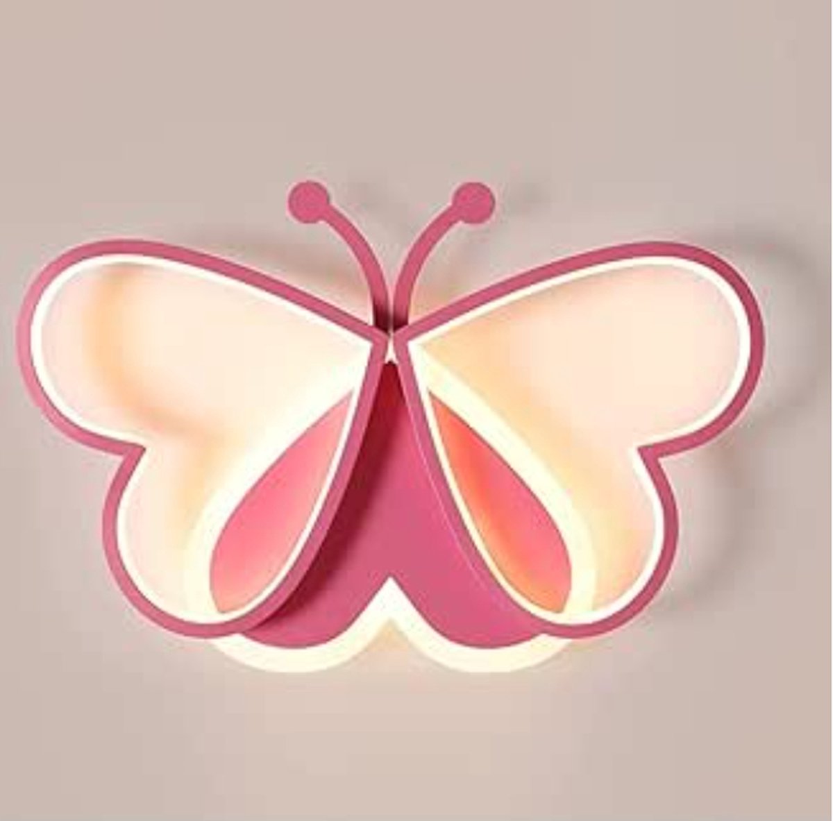 Vlinder Harten Plafondlamp - Moderne Lamp - Roze - 50 cm - Plafonnière - Kroonluchter - Kinderkamer Verlichting - 3 Kleuren - Dieren Thema