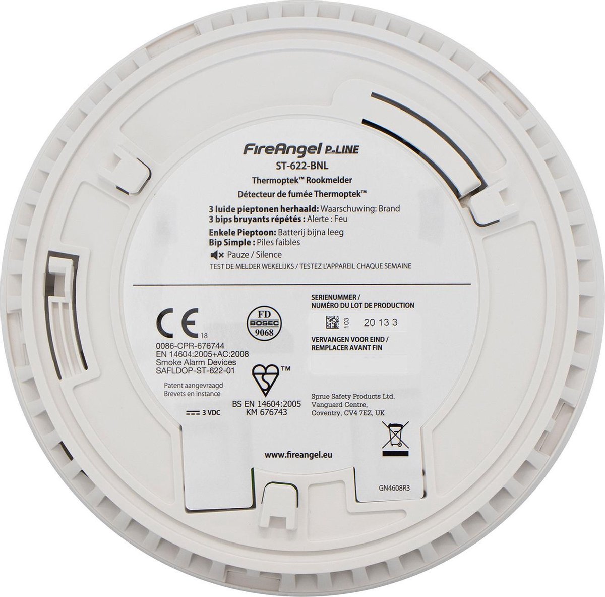 FireAngel ST-622 Rookmelder - 3-pack - 10 jaar batterij - Pauzeknop - Testknop