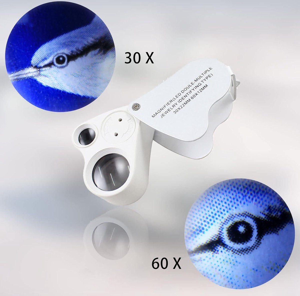 Diamanttesterpen Hoge Nauwkeurigheid Elektronische Sieradendetector met 30X 60X Vergrootglas Mini Led Opvouwbaar Vergrootglas