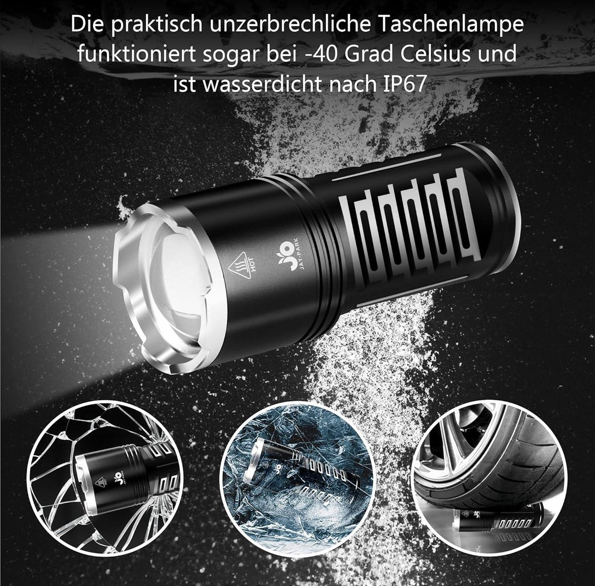 200000 Lumen Oplaadbare LED Zaklamp - Super Helder - Tactische Zaklamp - 3 Verlichtingsmodi - 10800 mAh Oplaadbare Batterij