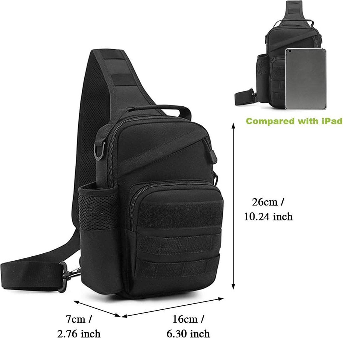 Chest Bag Shoulder Bag Tactical Chest Bag Army Crossbody Bag Shoulder Bag Mini Backpack Single Shoulder Bag for Travel Hiking Camping