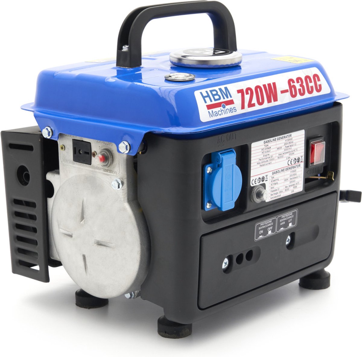 720 Watt Generator, Aggregaat Met 63 cc Benzinemotor, 230 V