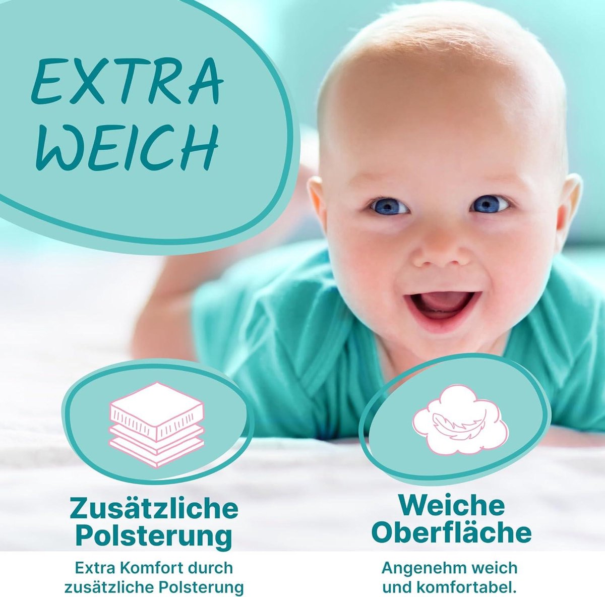 Wieg bumper 70 x 140/60 x 120 cm Öko-Tex 100 Zachte ledikant bescherming 100% katoen-Baby ledikant bumper-Machine wasbaar-Ademend - Co sleeper