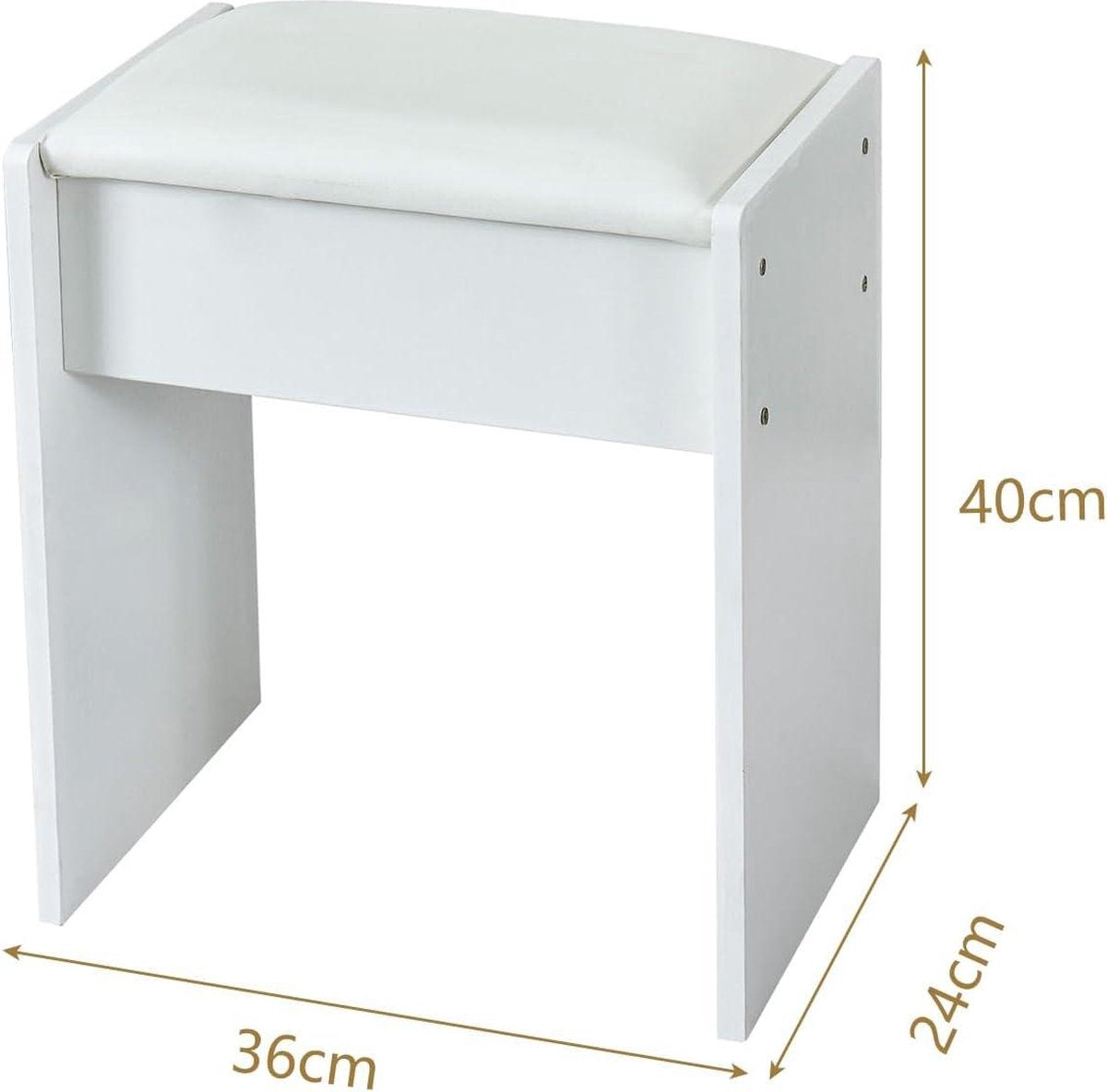Kaptafel met verlichting - 3 lichtmodi - make-uptafel met spiegel en kruk - grote make-uptafel - 5 laden - 4 planken - 1 kast - 100 x 40 x 140 cm