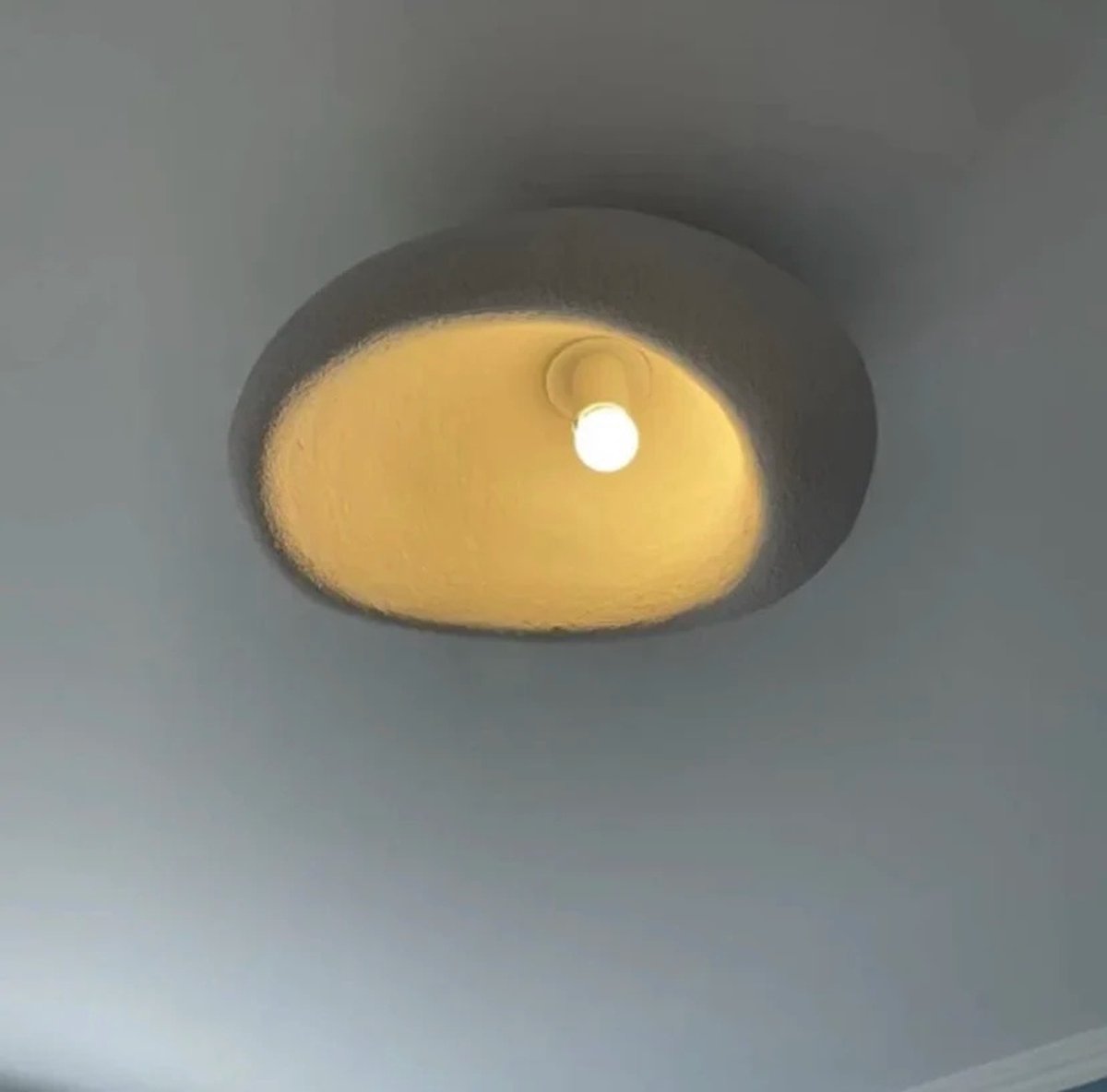 Nordic LED Ceiling Light 29 cm Cement WHITE - Pendant Lamp - Wabi Sabi - Japandi - Minimalist Lamp - Texture White Decorative Element - Chandelier - Stylish Lighting - Japandi Aesthetic - Minimalist Design - Modern Contemporary Look - LED