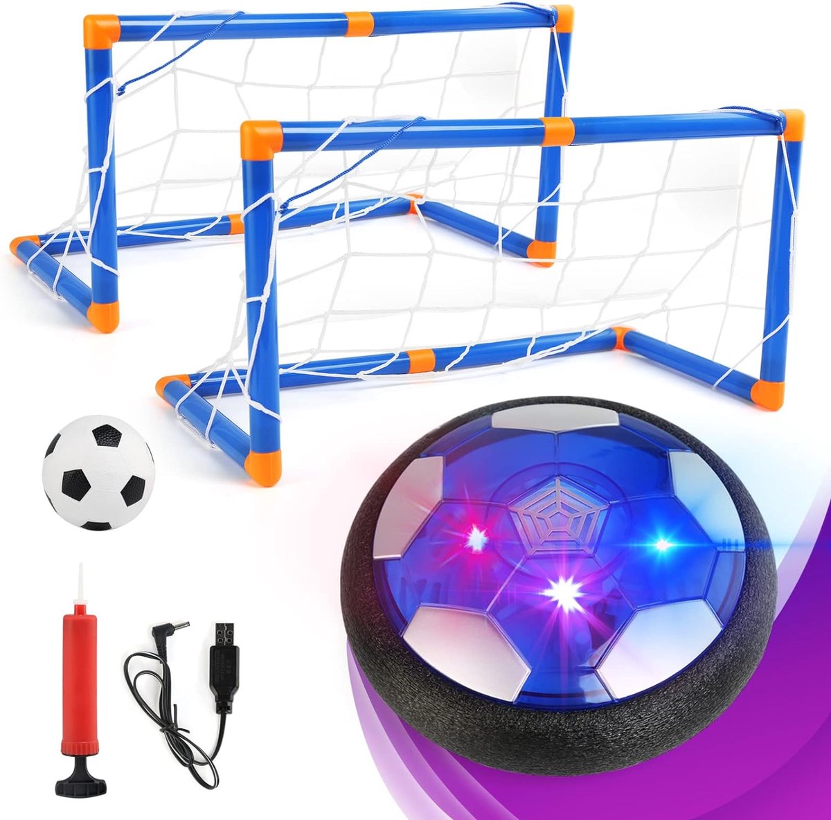 Hover Soccer - Set - Rechargeable - LED Light - Air Soccer - Hover Football - Air Football - Indoor Toy - For Kids - Football