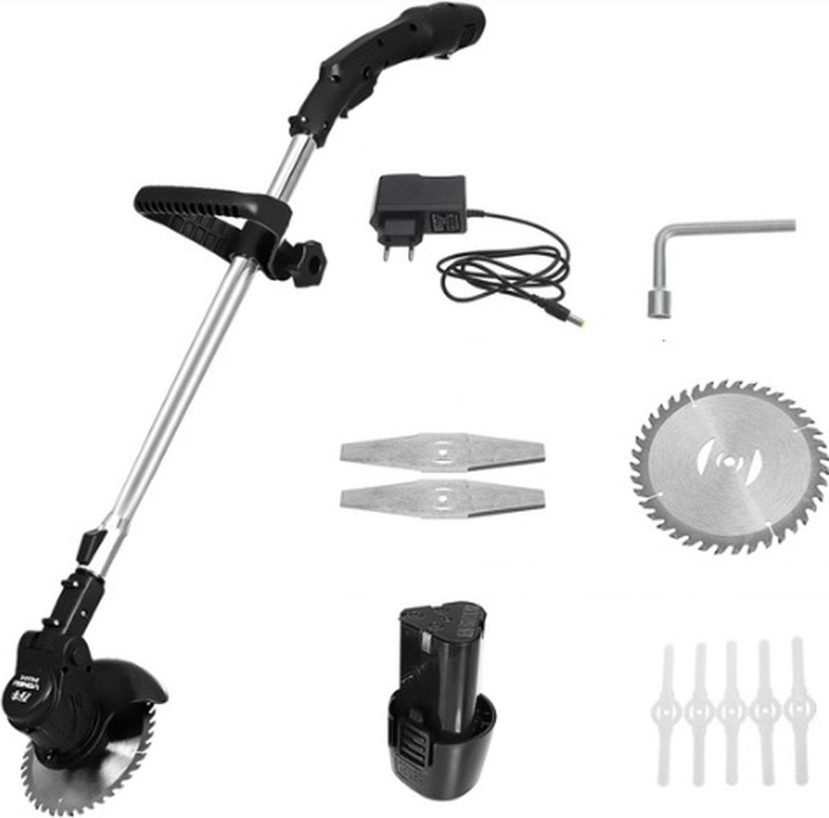 Weed brush - Weed brush set - Weed killer - Electric - Grout brush - Weed brush brush cutter - Includes 2 batteries and charging cable