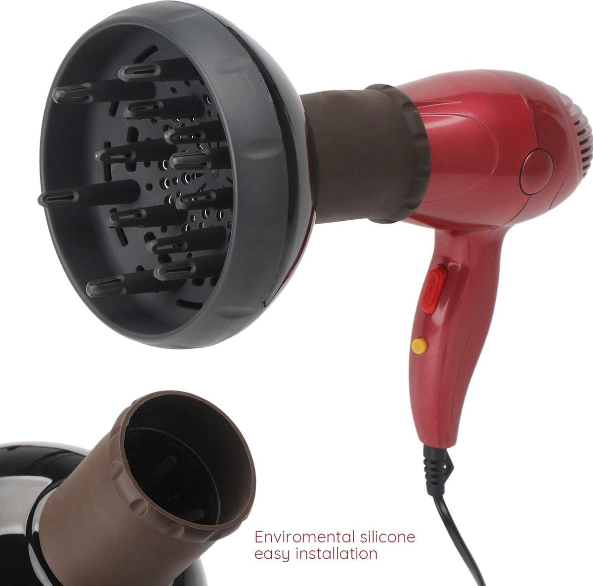 Hair Diffuser for Curly Hair, Upgraded Diffuser for Wavy Hair, Professional Salon Hairdryer Diffuser, Anti-Frizz, for Hairdryer with 1.57-1.97 Inch Nozzle