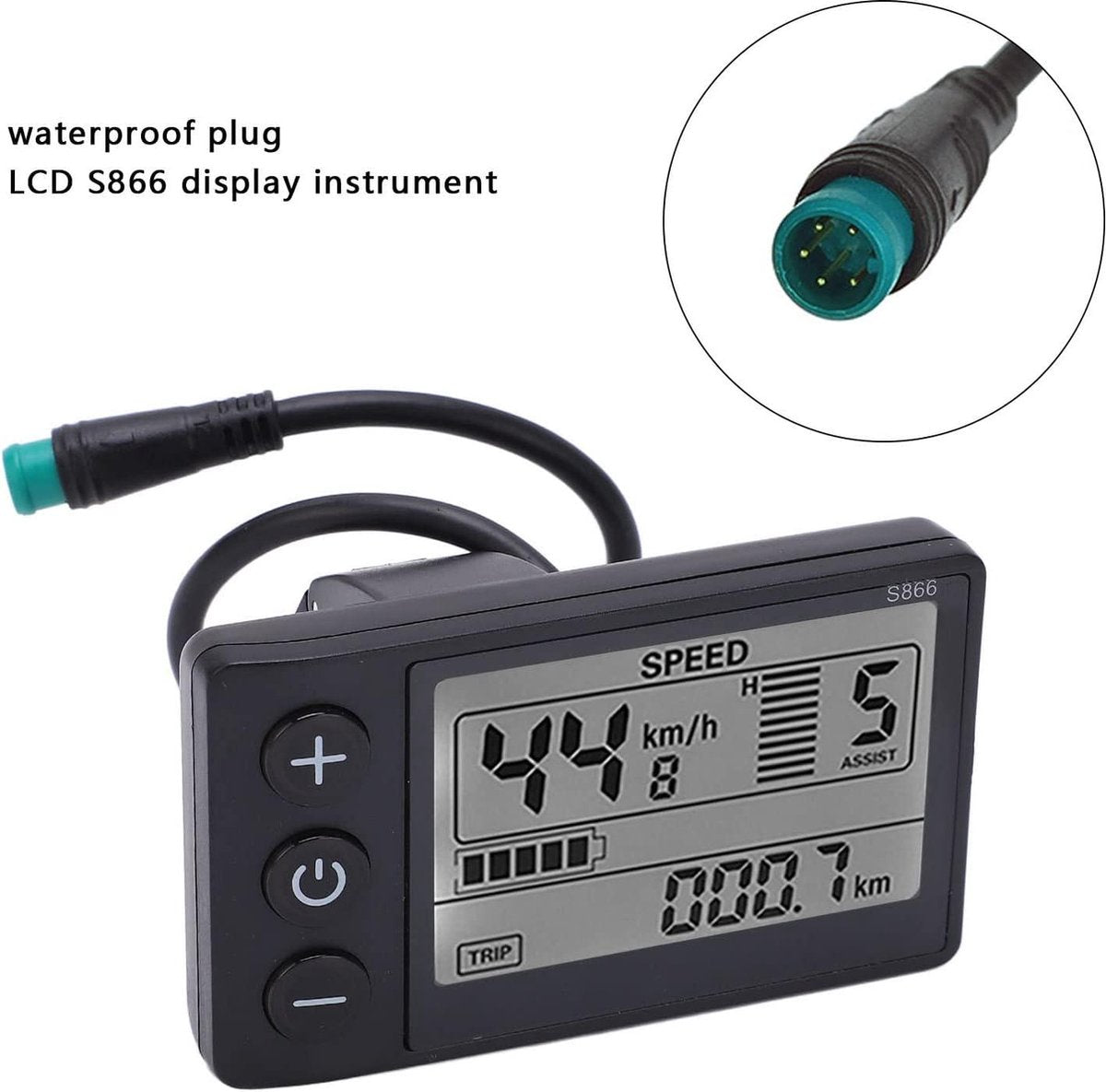 Electric Bicycle LCD Display S866 24V 36V 48V Waterproof Bike Display E-bike Display IP65 Control Panel