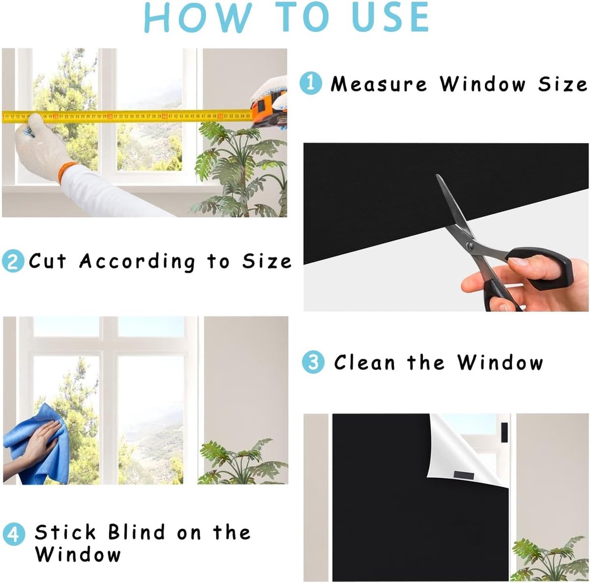 Sunshade - Sunshade Net - Blackout Curtain - Portable Blackout Roller Blind Without Drilling, Temporary Blackout Curtains 145 x 300 cm for Nursery, 100% Blackout Fabric Blackout, Temporary Self-Adhesive, DIY Curtain