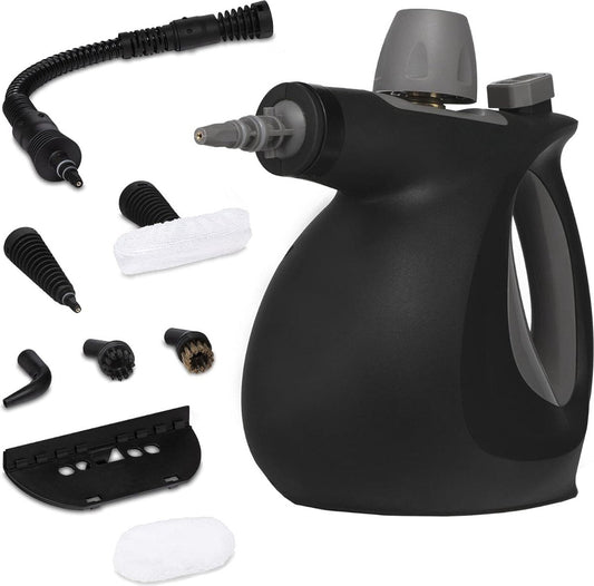 Stoomreiniger - Handstoomreiniger - Veelzijdig - Multifunctioneel - Incl. 9 Accessoires - Zwart