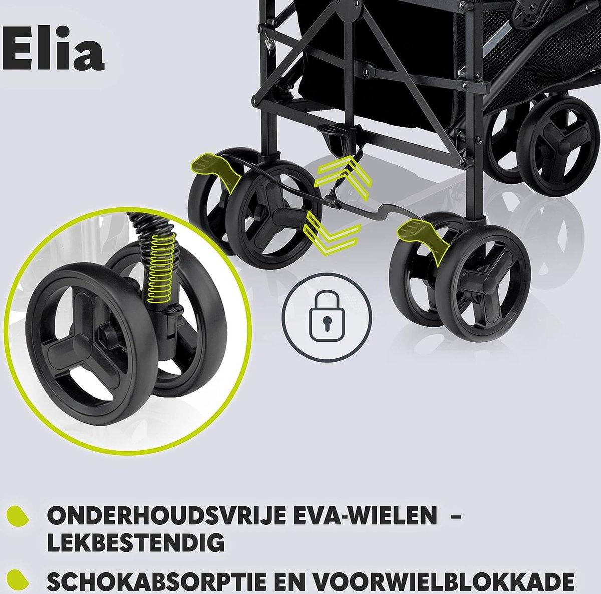 Elia Lichtgewicht Buggy tot 15 kg van 6 maanden tot ca. 3 jaar, Kinderwagen, Wandelwagen met Muskietennet, Voetenzak en Regenhoes, Lichte Constructie 7kg, Snel en Eenvoudig Opvouwsysteem (Grijs)