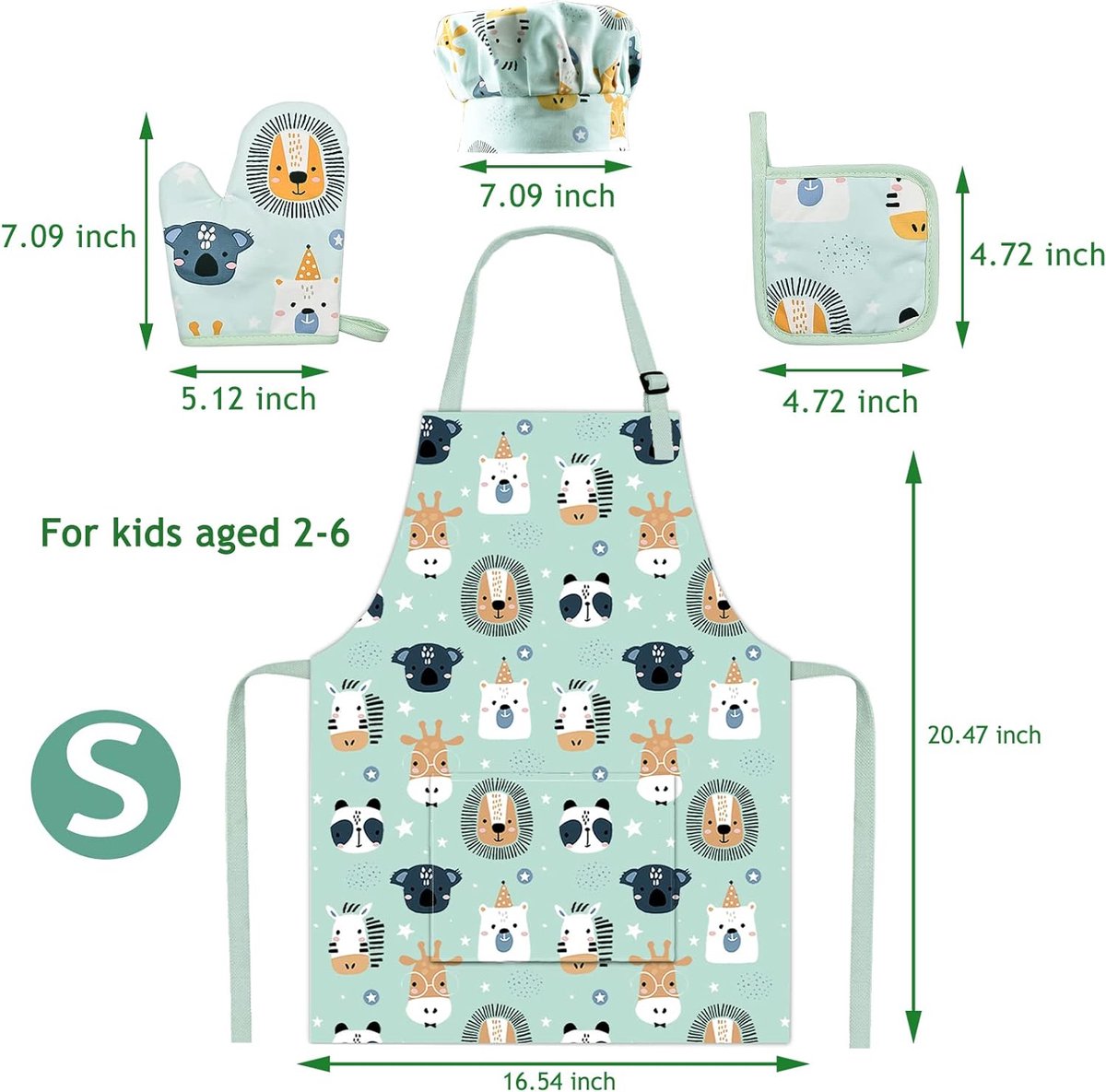 kids schort met zakken voor 2-6 jaar jongens meisjes, verstelbare schort kinderen voor keuken koken bakken schilderen feest
