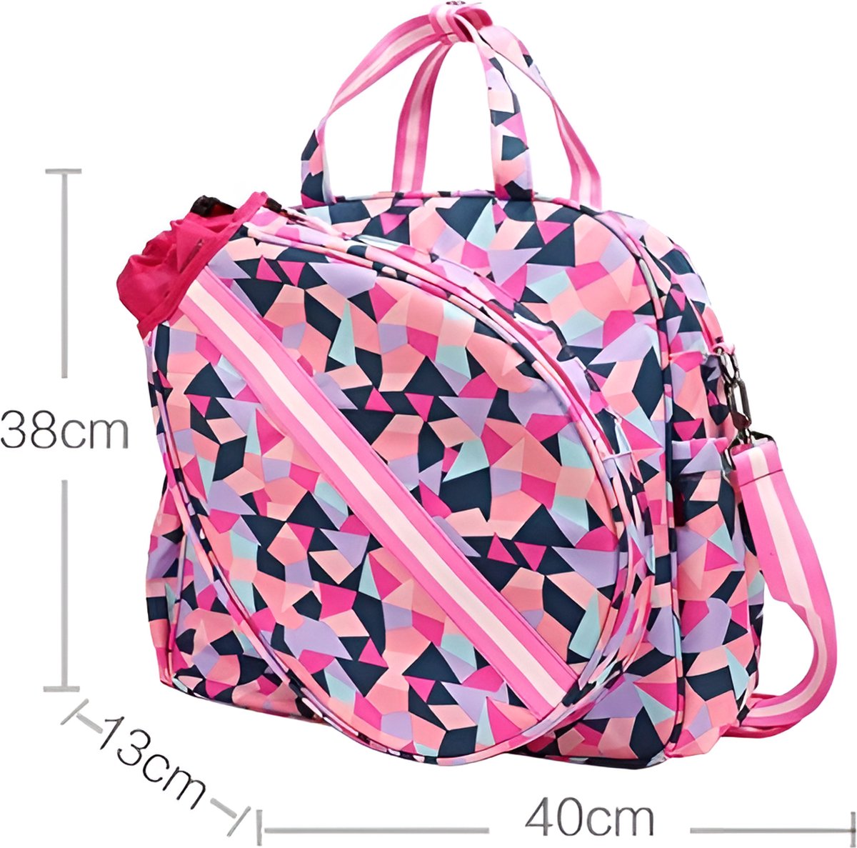 E-Shop4u - Tennistas - Tennis & Badminton Racketsporttas Dames - Eén Schouder - Schoenentas - Trekkoord - 40x13x38cm - Pickleball - Squash - Padel - Tennistas - Lavendel