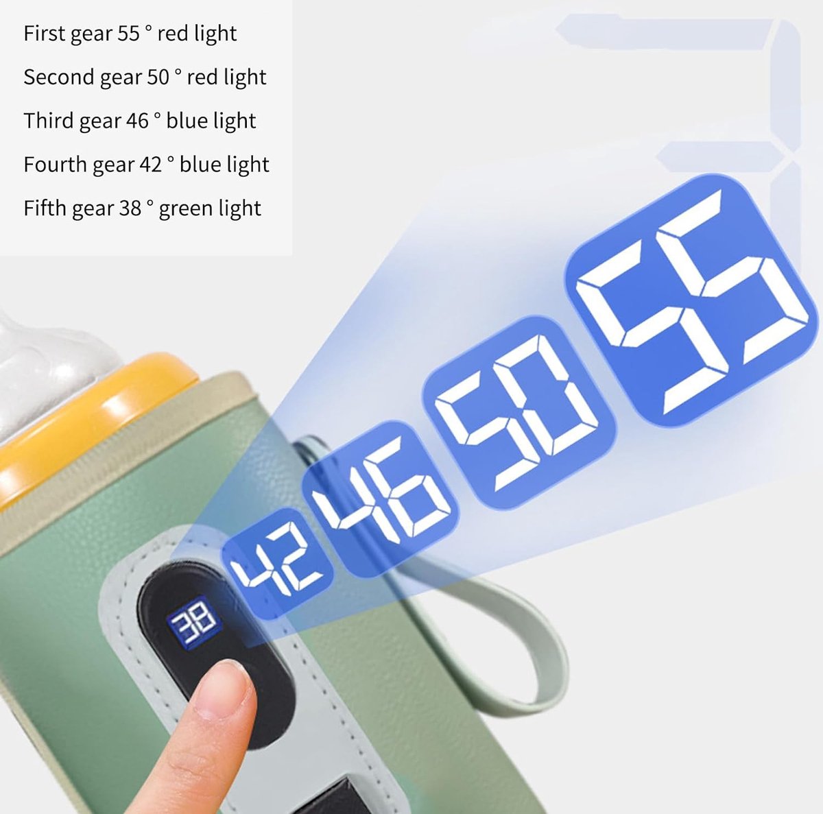 Portable Flessenwarmer - Draadloos - Geschikt voor de meeste flessen - Voor onderweg - Melkwarmer - Verschillende temperaturen