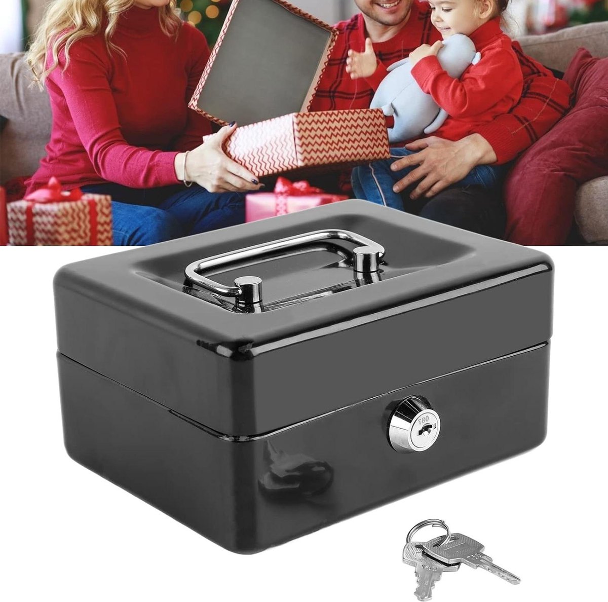 Cashbox Lock Fireproof Safe Metal Storage Box Keys Money Document Home Car Safe Fireproof