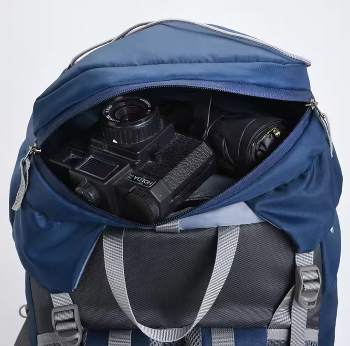 E-Shop4u® - Hikingrugzak - Rugzak - 60L - Paars - Waterdicht - Nylon - Bergbeklimmen - Wandelen - Kamperen - Vissen - Outdoor - Avontuur - Backpack Organizer