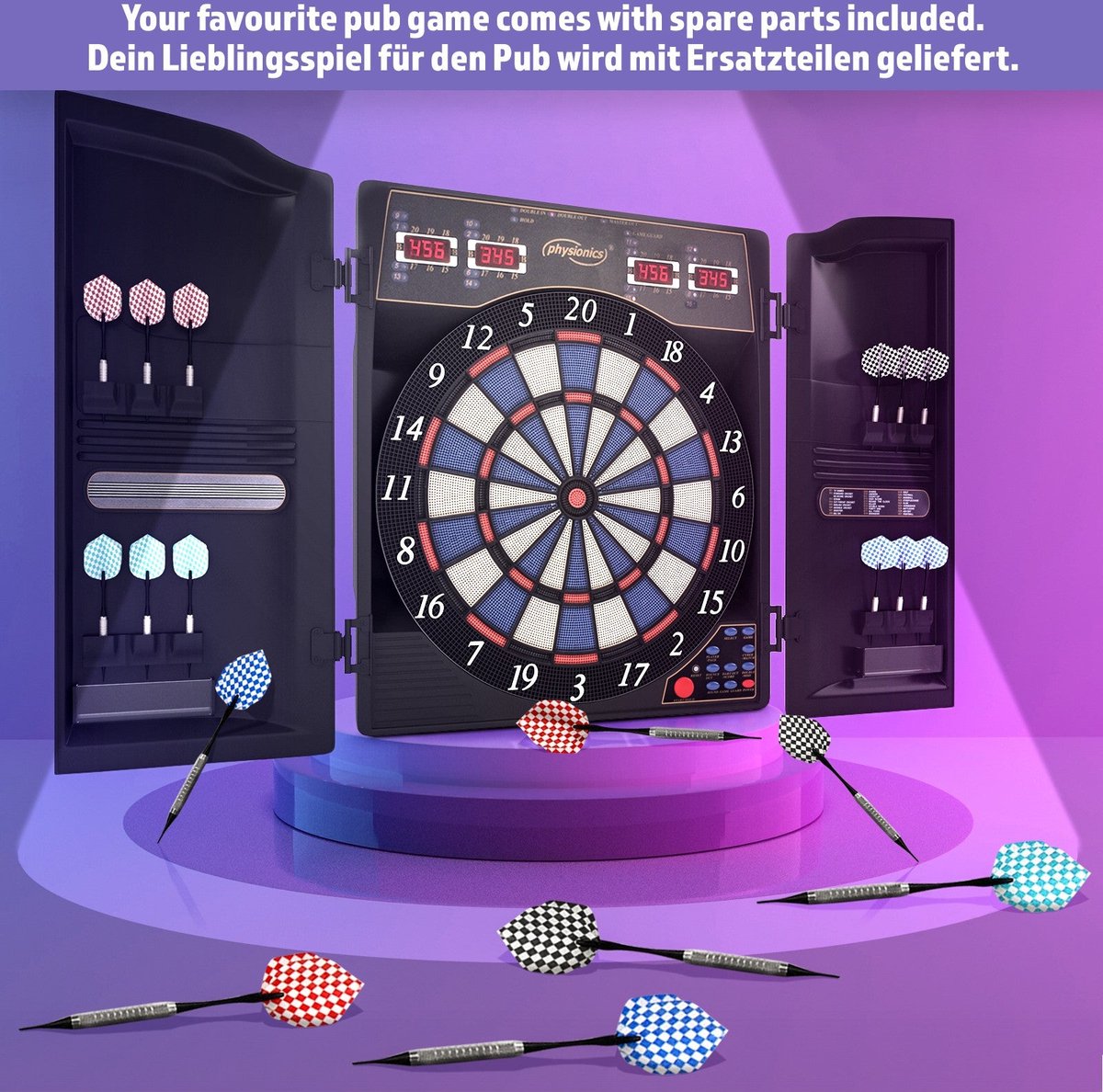 Electronic dartboard - 100 game variations - Incl 12 darts