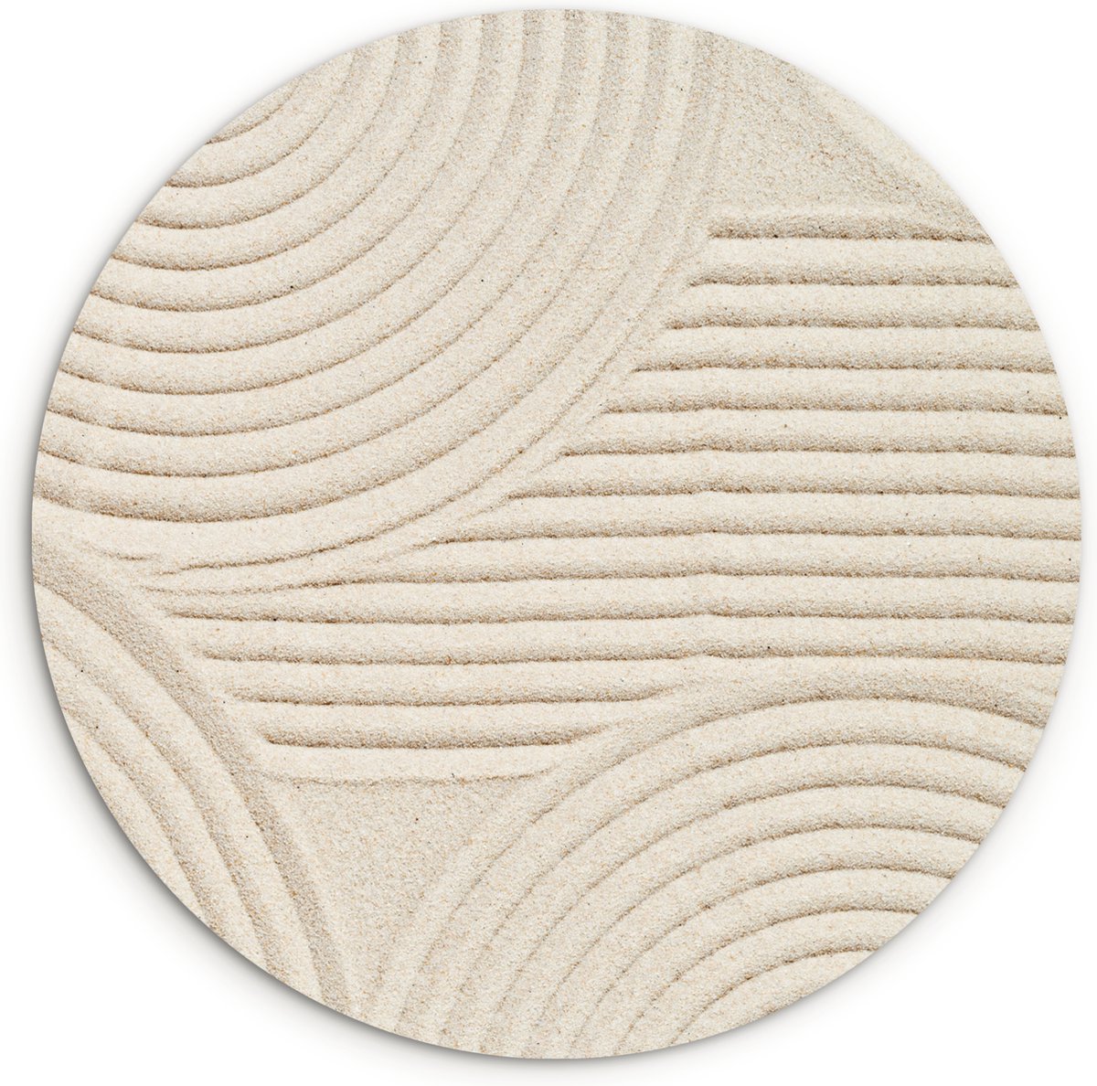 WallCircle - Wandcirkel abstract patroon 90x90 cm - Muurcirkel schilderij binnen - Wandbord rond slaapkamer - Huisdecoratie woonkamer - Wanddecoratie cirkel schilderijen - Beige slaapkamer accessoires - Muurcirkels - Wonen & interieur