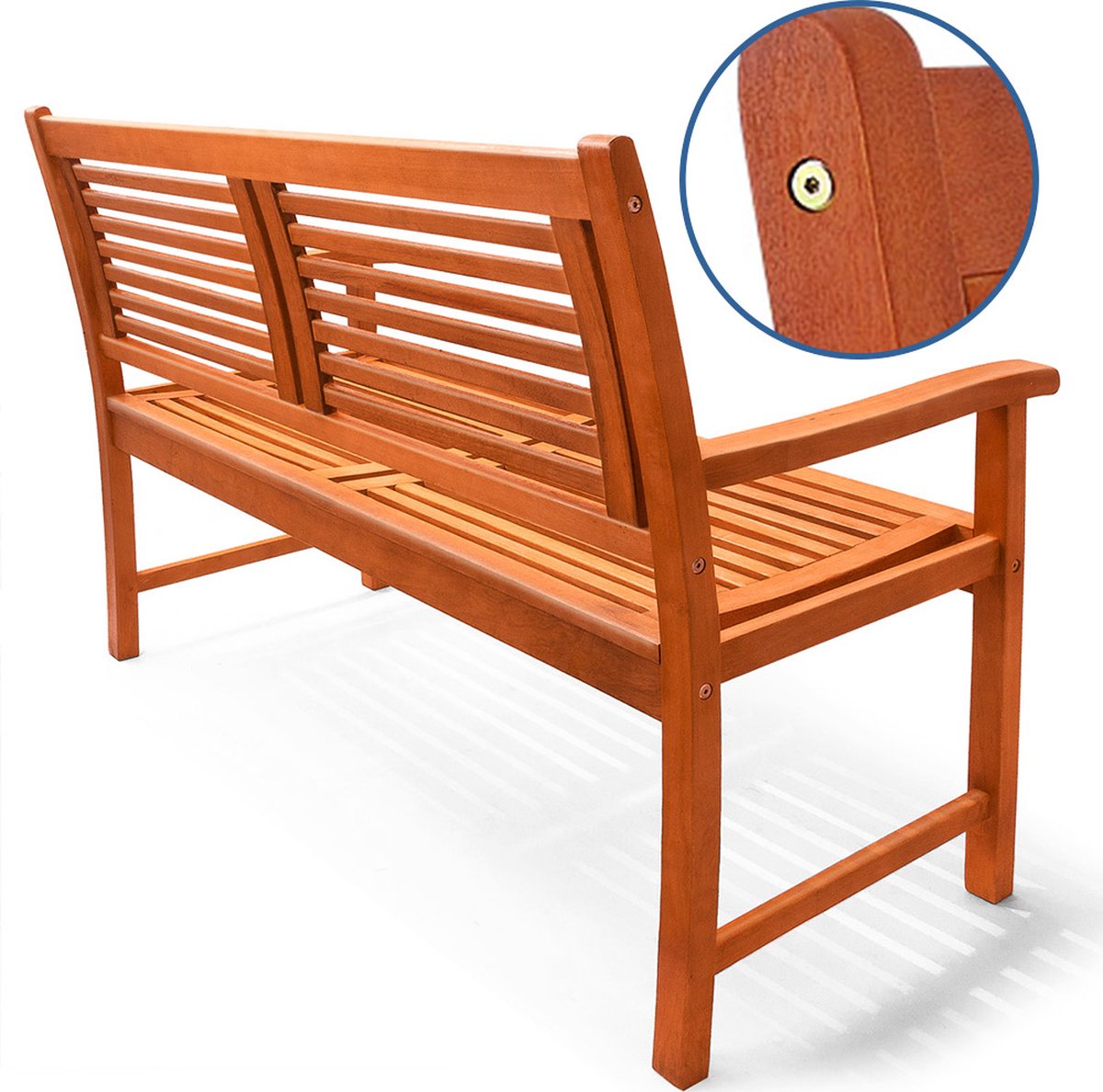 Casaria Tuinbank - Eucalyptushout 120x60x90cm - FSC®-gecertificeerd