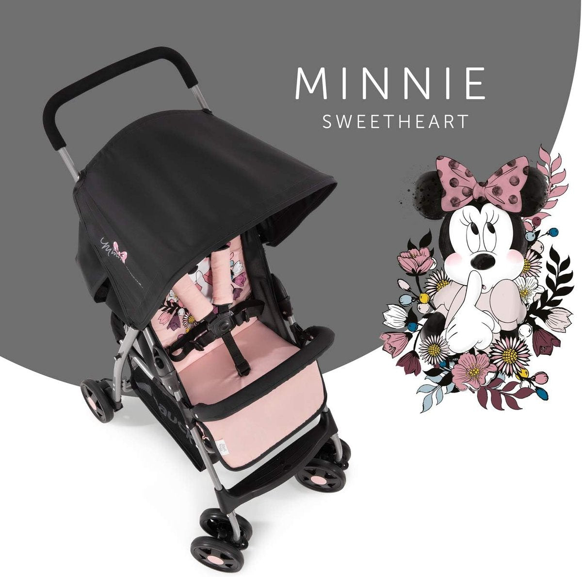 Sporty lightweight buggy up to 18 kg with recline position from birth, easy and compact fold, bumper bar, large shopping basket - red