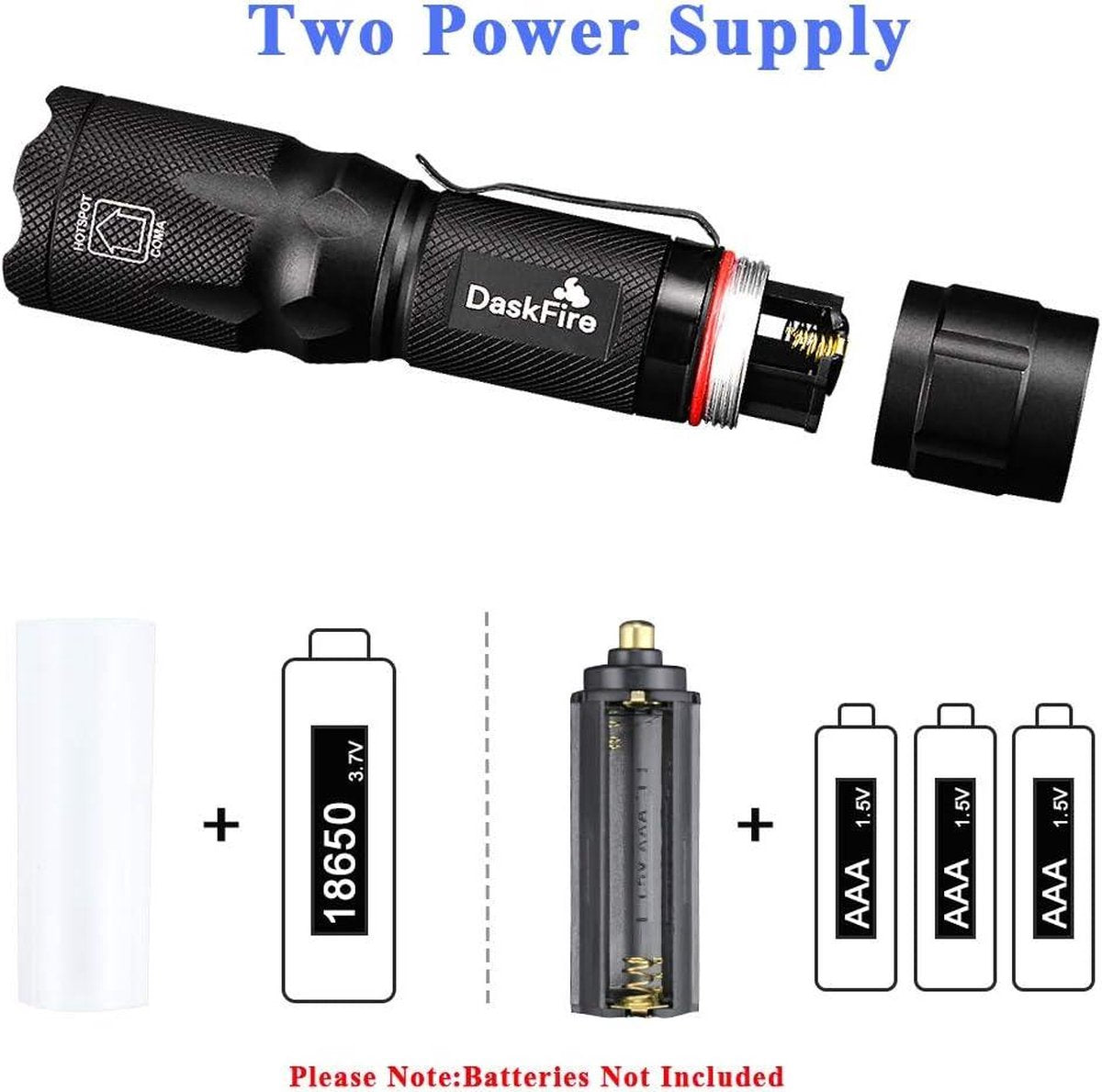 Superbright 4-in-1 LED flashlight with 900 lumens red, green, and blue light - multi-functional and waterproof with adjustable focus torch