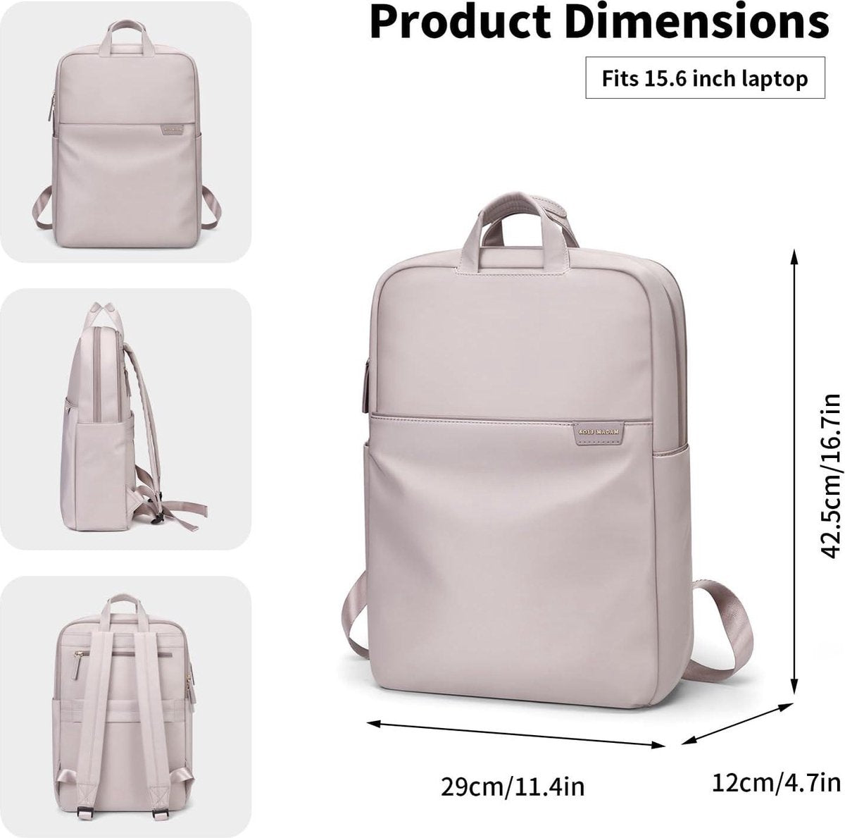 SUPAGS Reizen Laptop Rugzak voor Vrouwen - Slanke Boekentas Business Computertas Geschikt voor 13.3 15.6 17 Inch Notebook Dames Rugzak