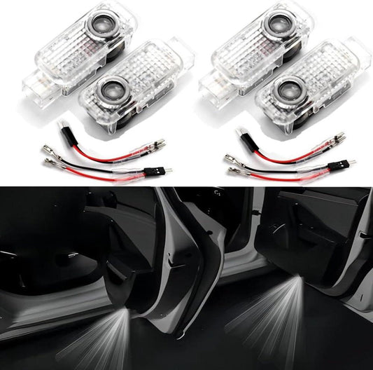 Autodeurverlichting logo-projector 4 stuks compatibel met Audi modellen A1-A8, Q2-Q8, TT, R8 - auto-accessoires met HD LED welkom projectorverlichting auto-accessoires