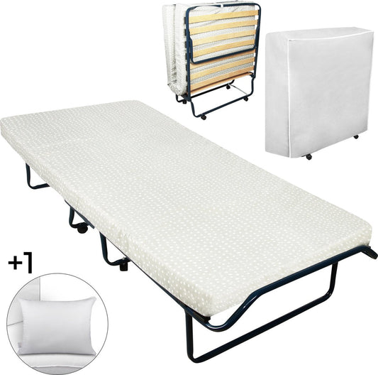 Vouwbed One Deluxe – Logeerbed + Gratis Hoofdkussen – Opklapbed Eenpersoons – Logeermatras Opvouwbaar