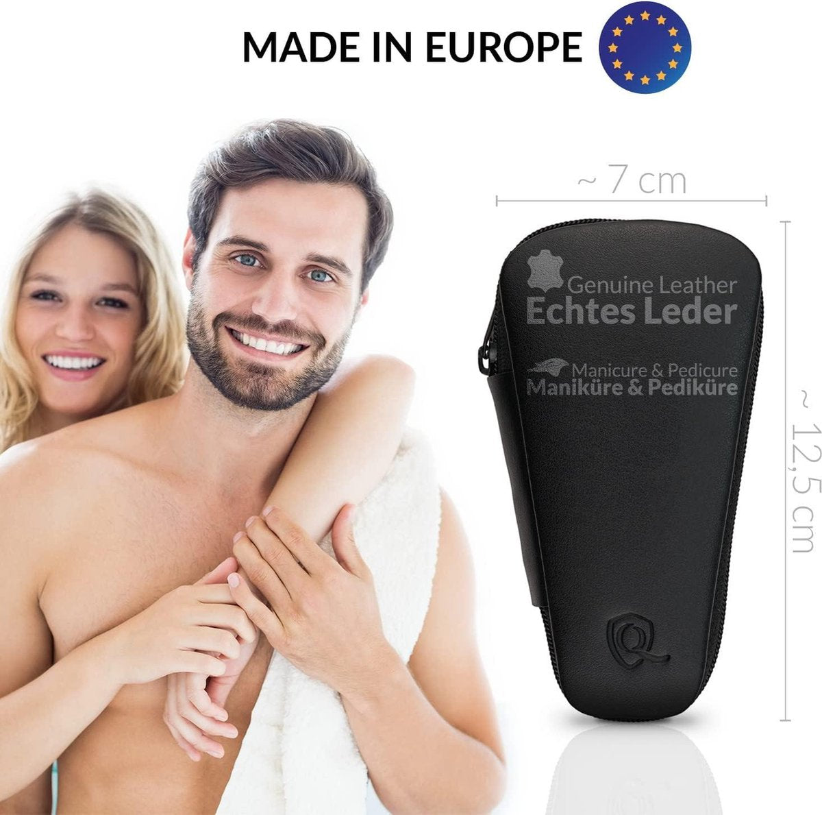 Manicureset nagelset voor mannen en vrouwen, 5-delig - vijl uit Solingen - necessaire - reizen