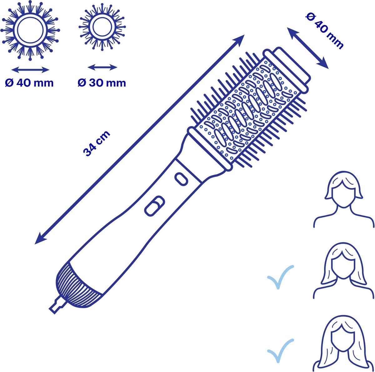 hairwrap - Krultang - 5 in 1 Multi Styler - Föhn V2 2022 editie - Föhborstels - Hetelucht Föhn - Airstyler - Föhborstel - Hetelucht Borstel - Krulborstel