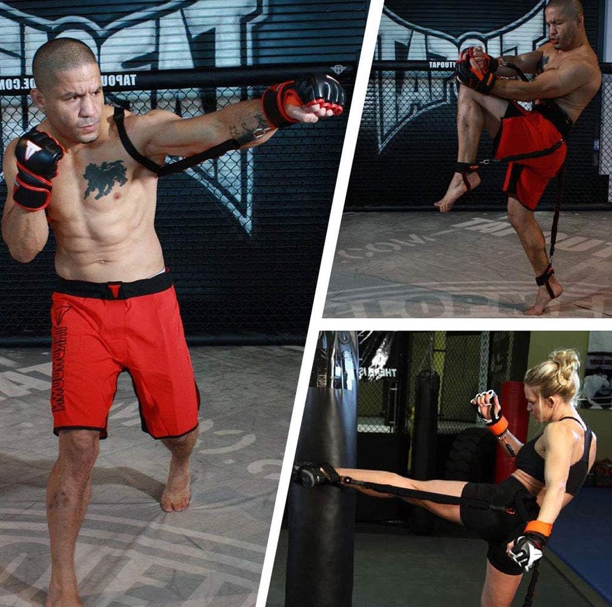 Resistance band voor boksen, basketbal, vechten, training, weerstandskoord, blauw, stretchkoord, trektouw, fitnessapparatuur