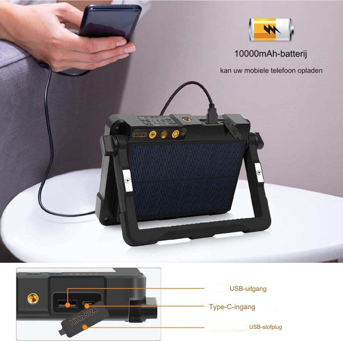 Camping Lantaarn - Tentlamp - Outdoor - LED Lamp - Buitenlantaarn - Ophangbaar - Oplaadbaar