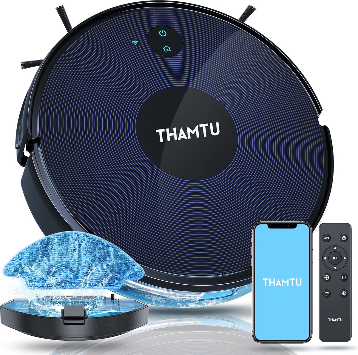 Robot Vacuum Cleaner with Mop Function - Hard Floors - Carpet - Robot Vacuum Cleaner With Alexa - 2000 Pa Suction Power
