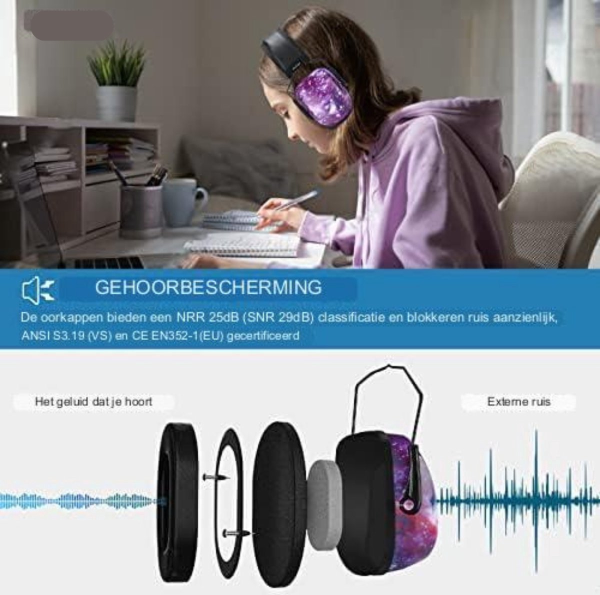 Noise cancelling koptelefoon - Geluiddempende koptelefoon kind