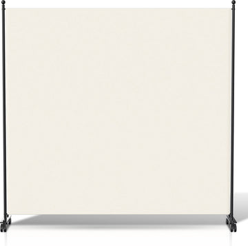 Kamerscherm op wielen met 1 panelen - 187 x 181 cm - Kamerverdeler Tuin Spaanse Muurscheiding Beige