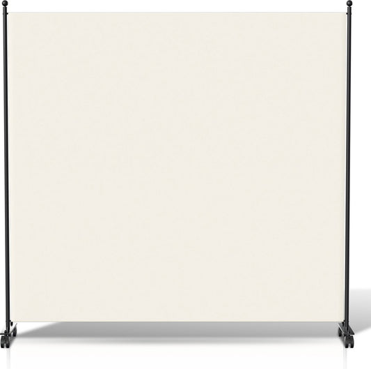 Room divider on wheels with 1 panel - 187 x 181 cm - Room divider Garden Spanish Wall Divider Beige