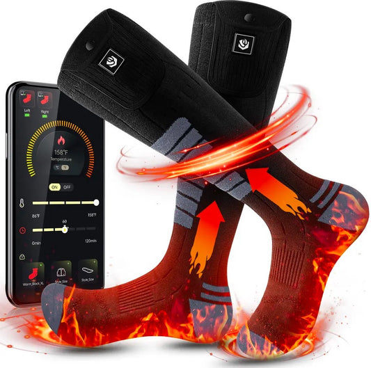 Wasato - Heated socks one size fits all - Electric foot warmer - Heated socks electric - Electrically heated socks - Electric foot warmer - Heated socks with battery