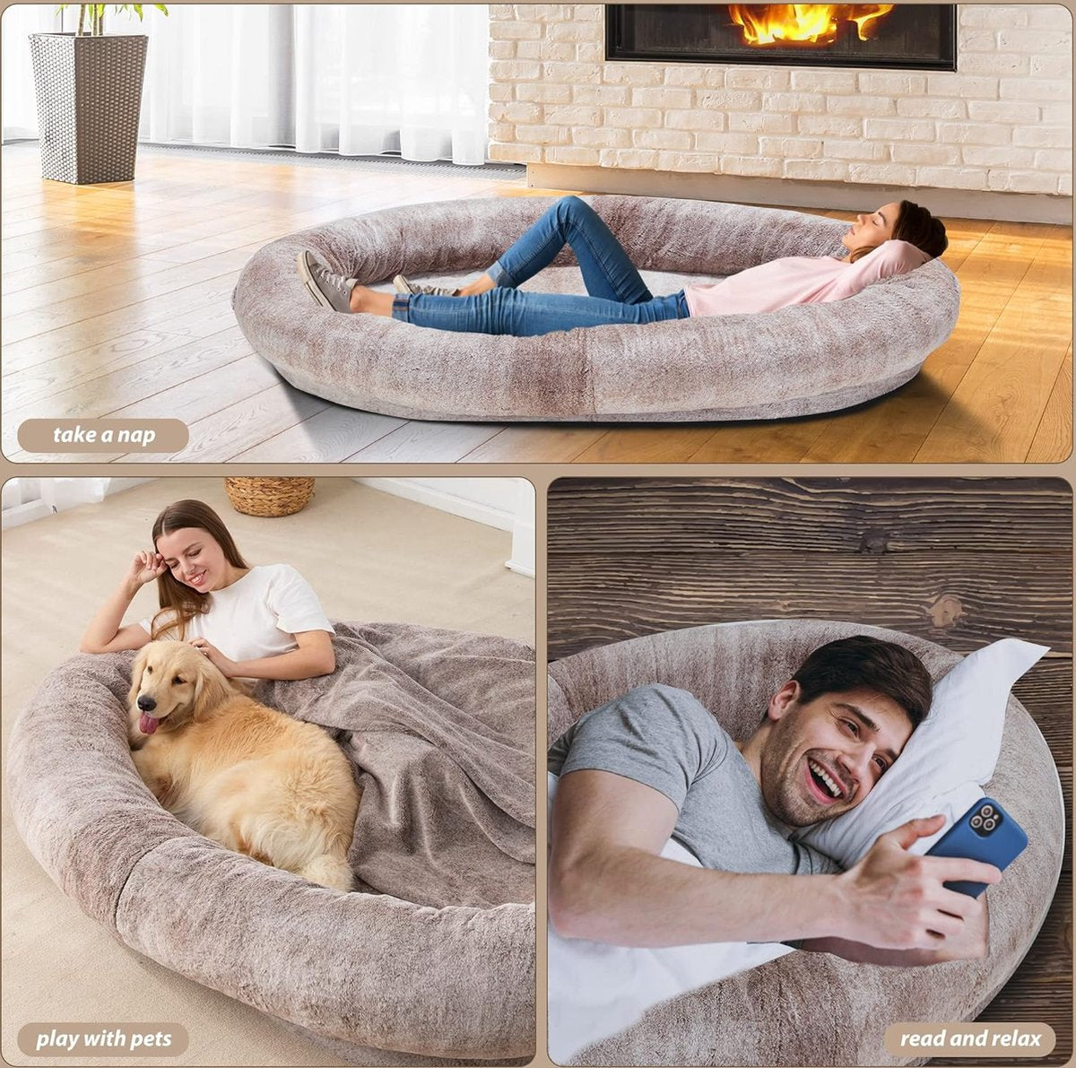 Human Dog Bed - Dog Bed for Humans - Humans and Pets - Sleeping Bed - Bean Bag - Bean Bag Bed
