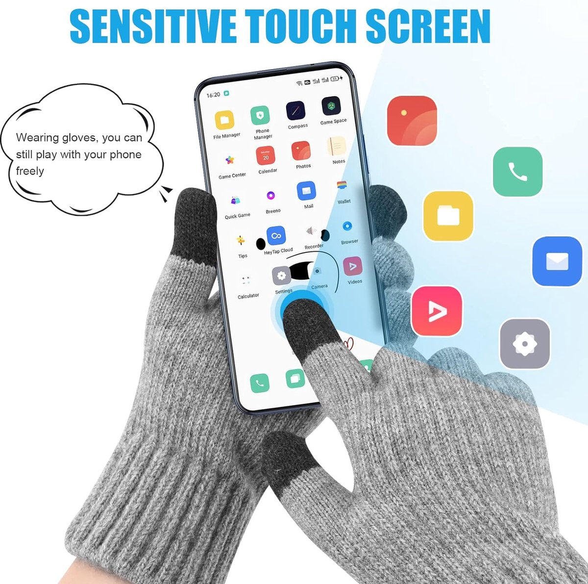 Heated gloves - Electric gloves - One size - Rechargeable