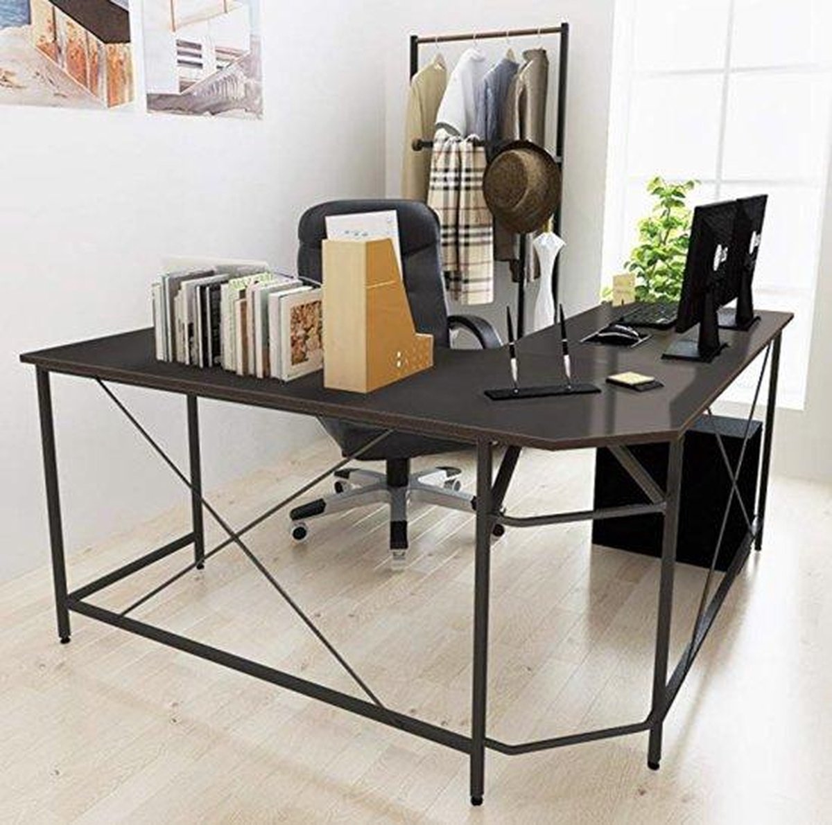 Industrial corner desk - various colours, MDF