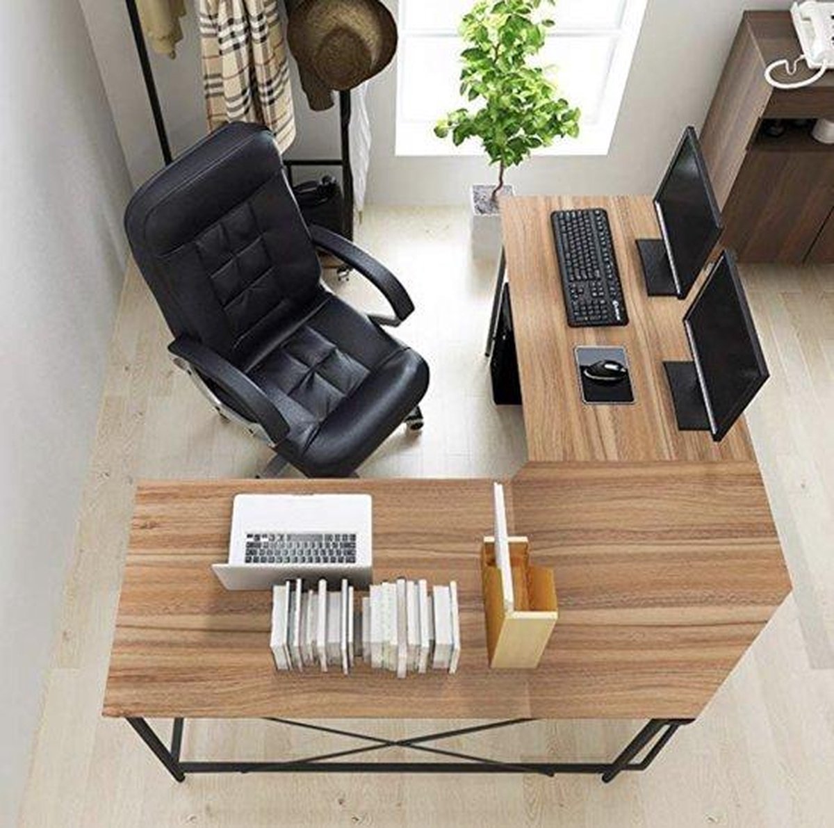 Industrial corner desk - various colours, MDF