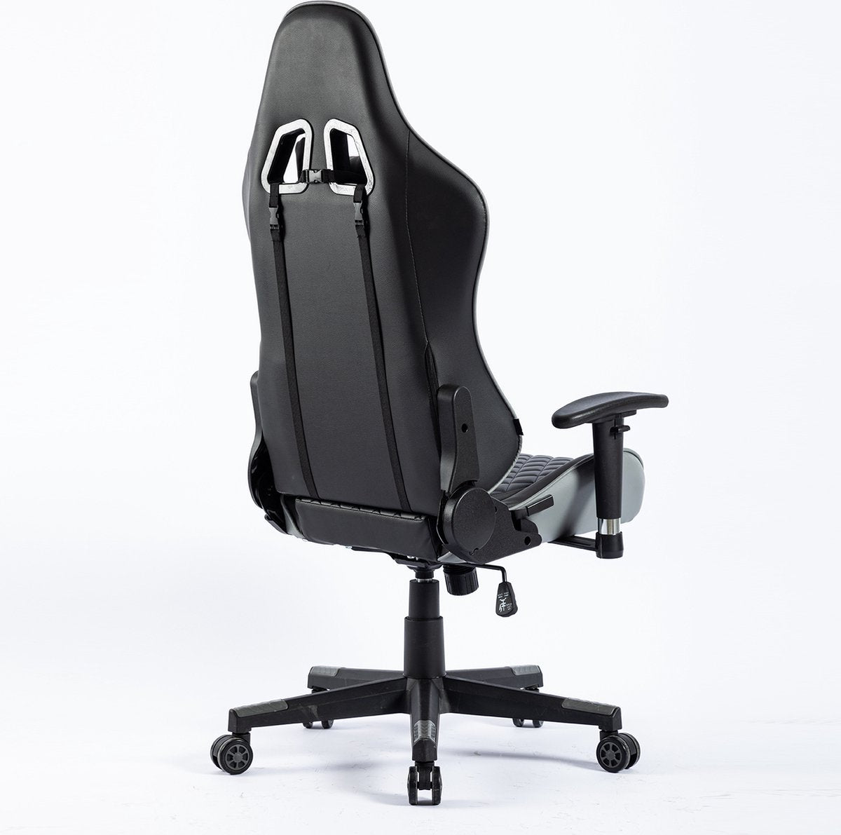 Game Stoel - Gaming Stoel - Gaming Chair - Zwart - Bureaustoel Met Nekkussen & Verstelbaar Rugkussen - Instelbare Zithoogte