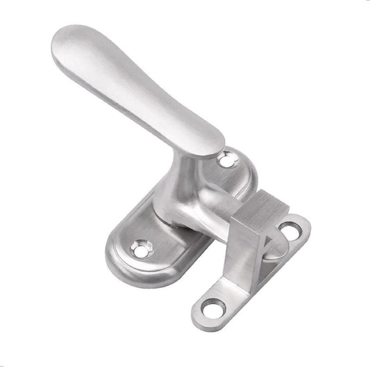Door latch rotating handle stainless steel look - high and low pin locking - anti-theft protection - suitable for most doors - silver - 1 piece door handle latch