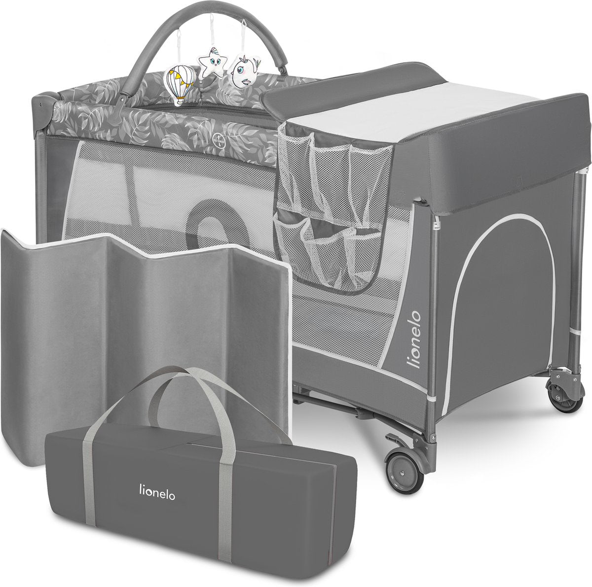 Lionelo Flower - Meegroeibed - Co-sleeper - LockGuard - Draagtas - 2-in-1